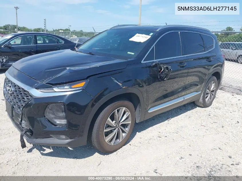 2020 Hyundai Santa Fe Sel VIN: 5NMS33AD6LH277145 Lot: 40073290