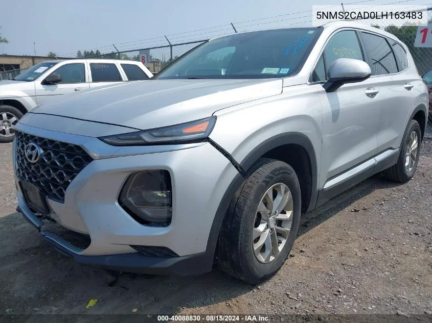 2020 Hyundai Santa Fe Se VIN: 5NMS2CAD0LH163483 Lot: 40088830