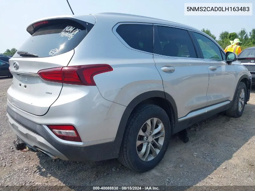 5NMS2CAD0LH163483 2020 Hyundai Santa Fe Se