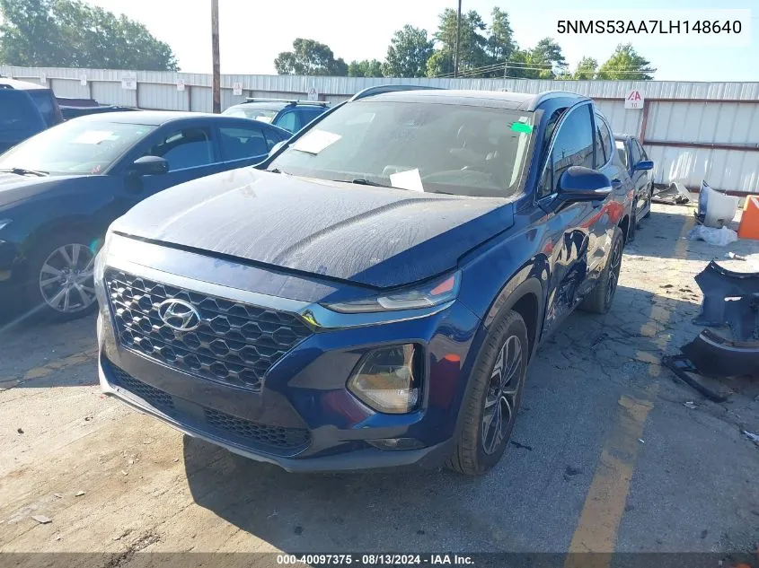 2020 Hyundai Santa Fe Limited 2.0T VIN: 5NMS53AA7LH148640 Lot: 40097375