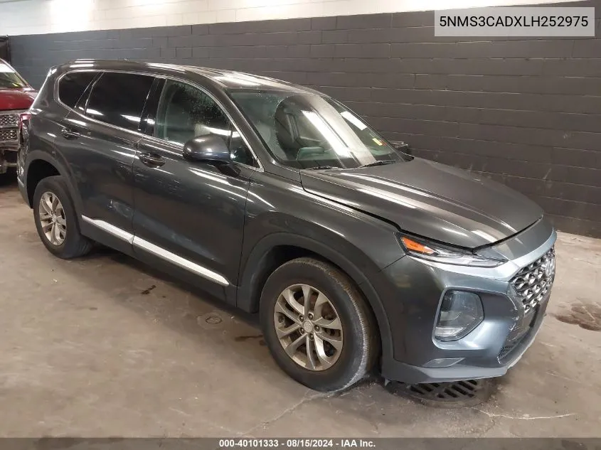 2020 Hyundai Santa Fe Sel VIN: 5NMS3CADXLH252975 Lot: 40101333