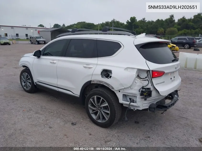 5NMS33AD9LH202651 2020 Hyundai Santa Fe Sel