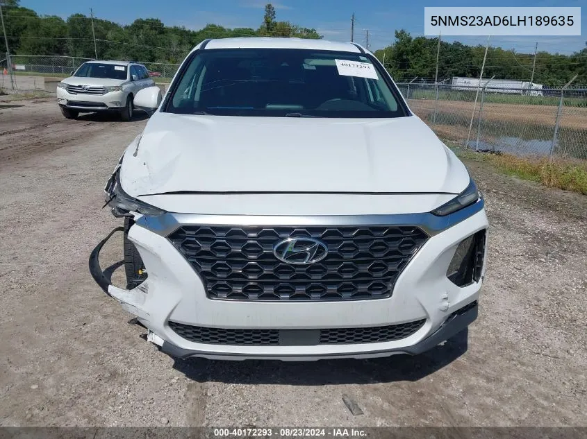 2020 Hyundai Santa Fe Se VIN: 5NMS23AD6LH189635 Lot: 40172293