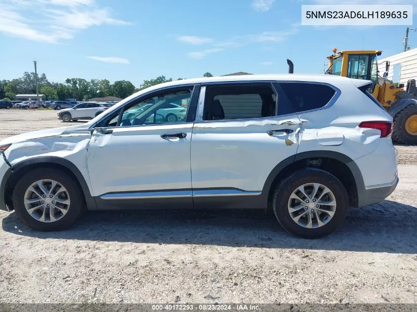 2020 Hyundai Santa Fe Se VIN: 5NMS23AD6LH189635 Lot: 40172293