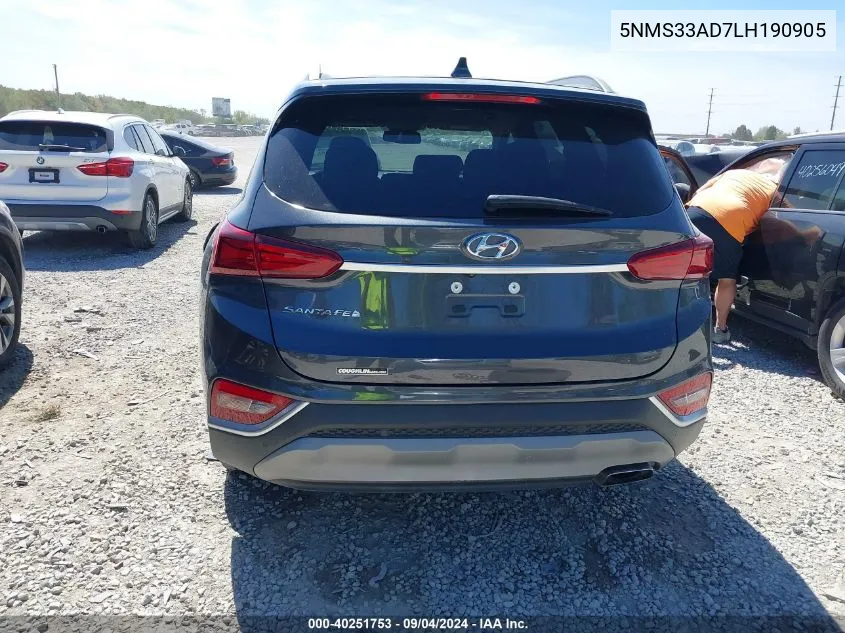 5NMS33AD7LH190905 2020 Hyundai Santa Fe Sel