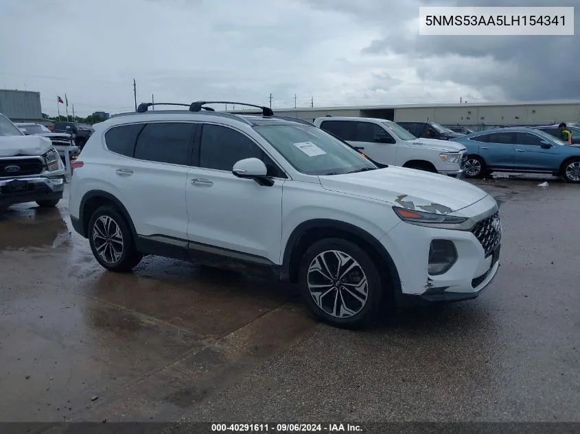 2020 Hyundai Santa Fe Limited 2.0T VIN: 5NMS53AA5LH154341 Lot: 40291611