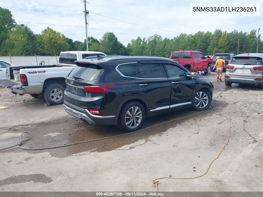 2020 Hyundai Santa Fe Sel/Sel Plus VIN: 5NMS33AD1LH236261 Lot: 40297708