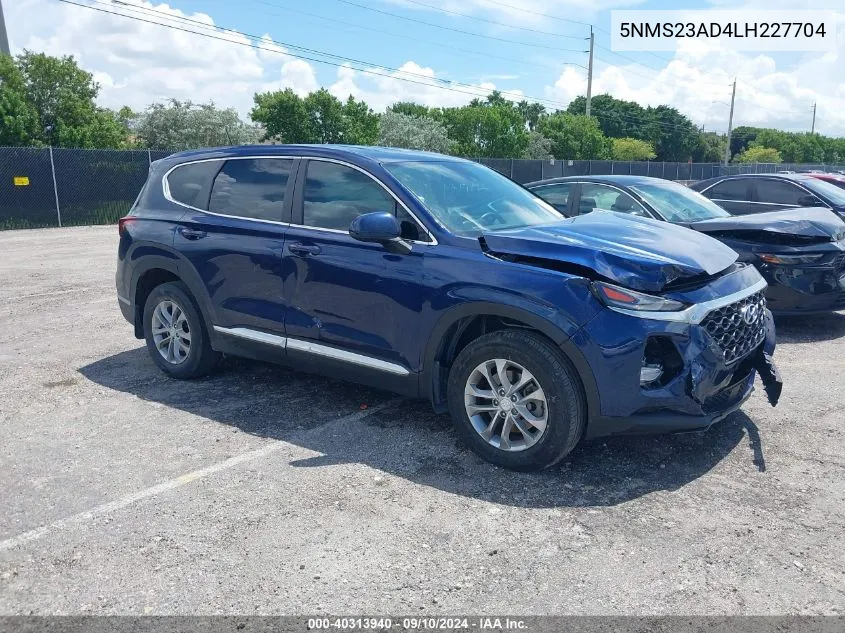 5NMS23AD4LH227704 2020 Hyundai Santa Fe Se