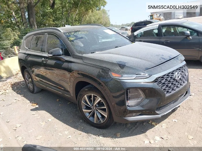 2020 Hyundai Santa Fe Limited VIN: 5NMS5CAD0LH302549 Lot: 40314583