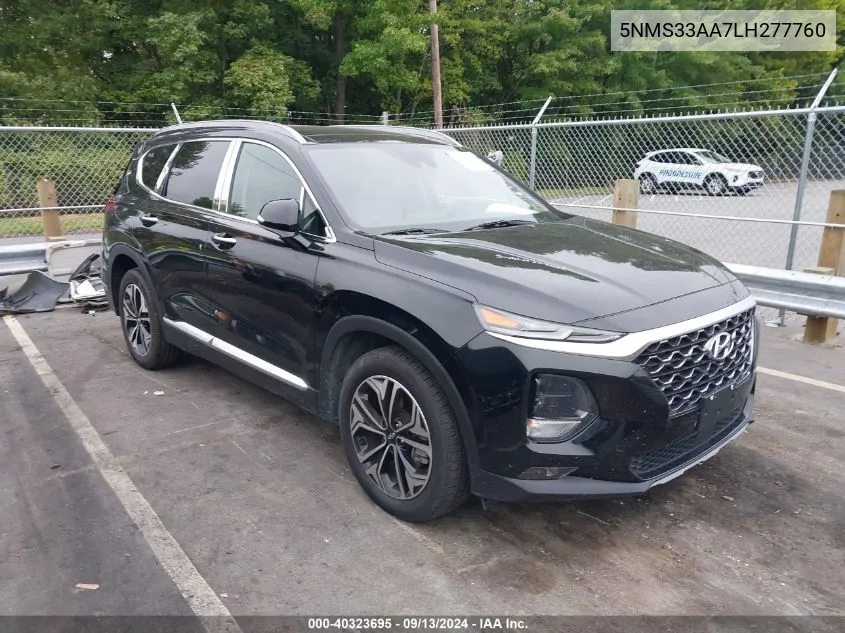 2020 Hyundai Santa Fe Sel 2.0T VIN: 5NMS33AA7LH277760 Lot: 40323695