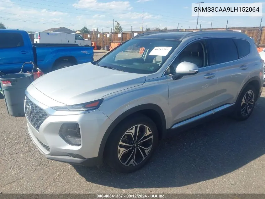 2020 Hyundai Santa Fe Sel 2.0T VIN: 5NMS3CAA9LH152064 Lot: 40341357