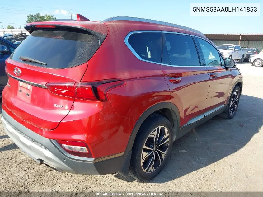 2020 Hyundai Santa Fe Limited 2.0T VIN: 5NMS53AA0LH141853 Lot: 40382367