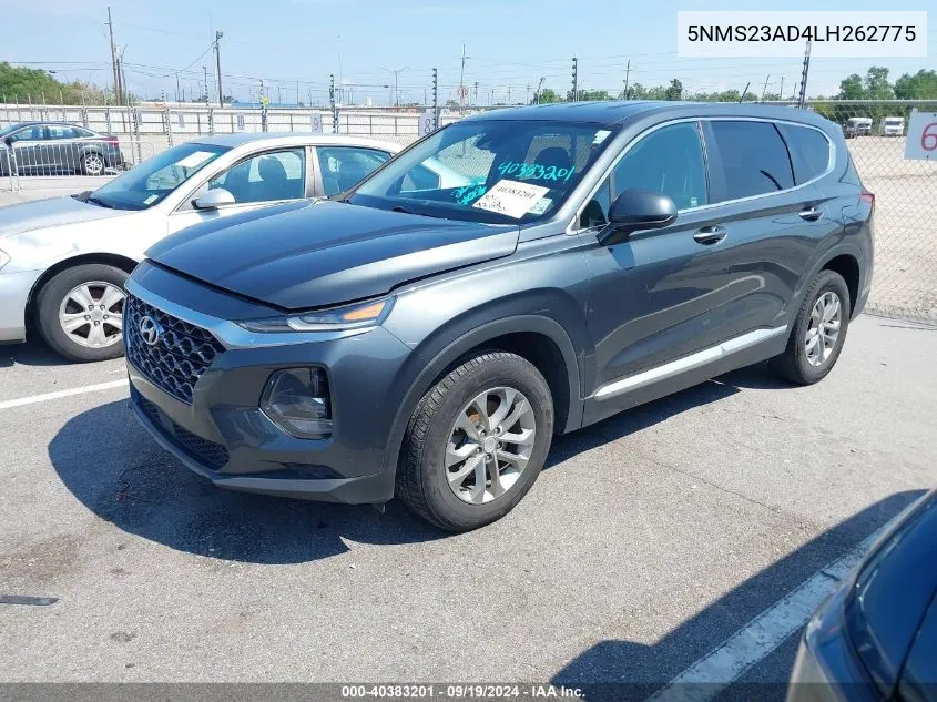 2020 Hyundai Santa Fe Se VIN: 5NMS23AD4LH262775 Lot: 40383201