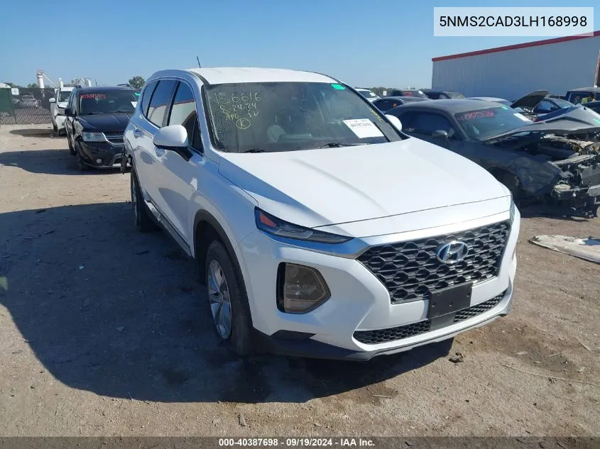 2020 Hyundai Santa Fe Se VIN: 5NMS2CAD3LH168998 Lot: 40387698