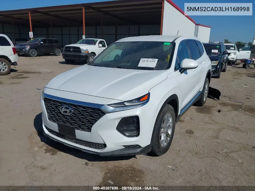 2020 Hyundai Santa Fe Se VIN: 5NMS2CAD3LH168998 Lot: 40387698