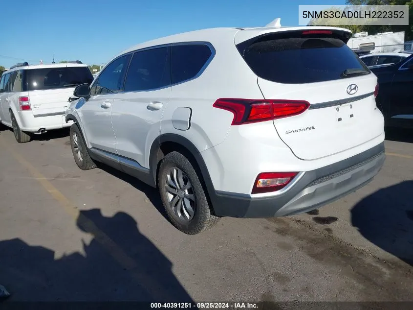 5NMS3CAD0LH222352 2020 Hyundai Santa Fe Sel