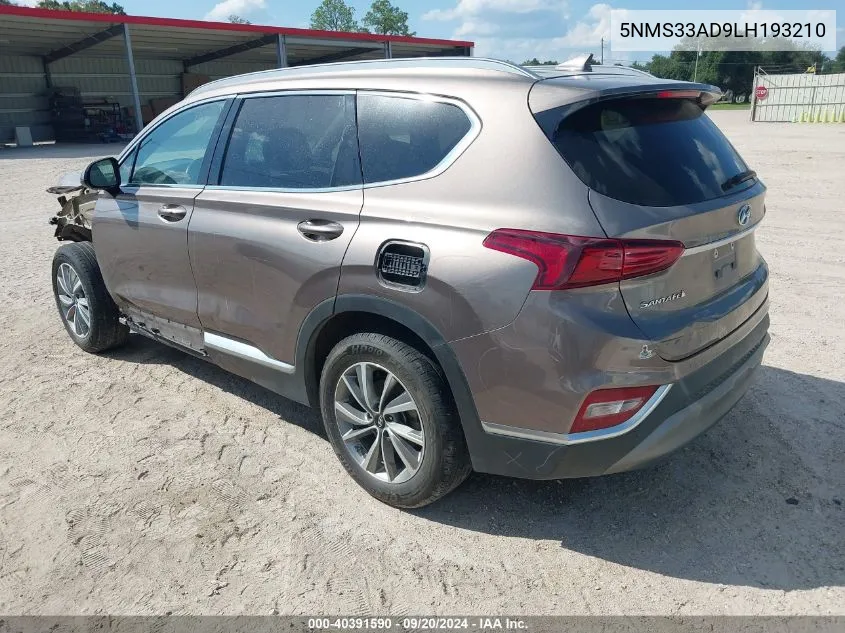 5NMS33AD9LH193210 2020 Hyundai Santa Fe Sel