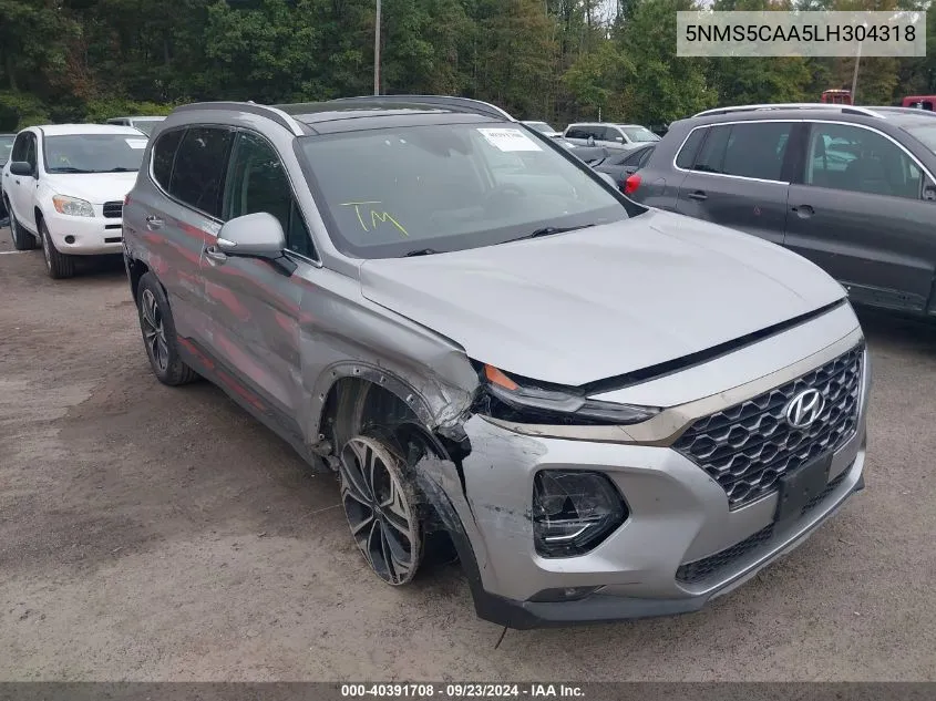 2020 Hyundai Santa Fe Limited 2.0T VIN: 5NMS5CAA5LH304318 Lot: 40391708