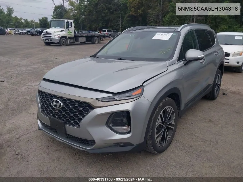 2020 Hyundai Santa Fe Limited 2.0T VIN: 5NMS5CAA5LH304318 Lot: 40391708