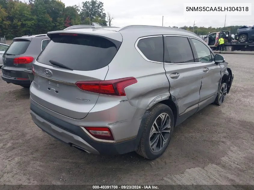 5NMS5CAA5LH304318 2020 Hyundai Santa Fe Limited 2.0T