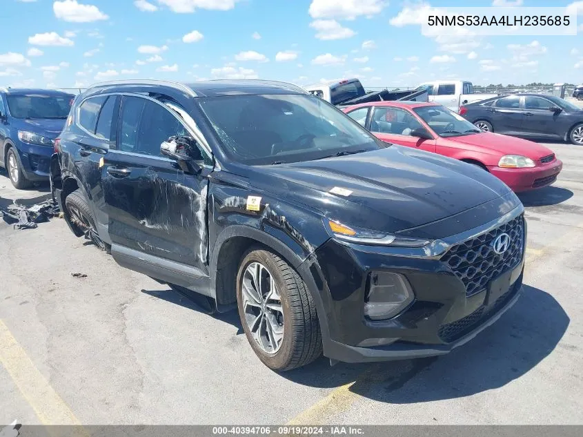 2020 Hyundai Santa Fe Limited 2.0T VIN: 5NMS53AA4LH235685 Lot: 40394706