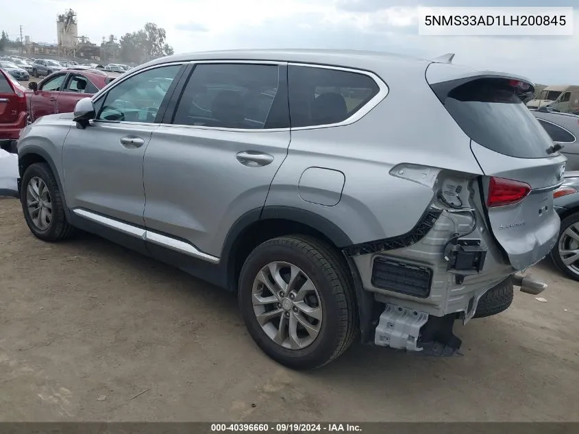 2020 Hyundai Santa Fe Sel VIN: 5NMS33AD1LH200845 Lot: 40396660