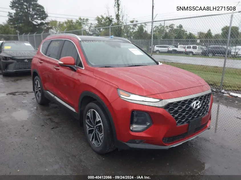 2020 Hyundai Santa Fe Limited/Ultimate VIN: 5NMS5CAA8LH271508 Lot: 40412066