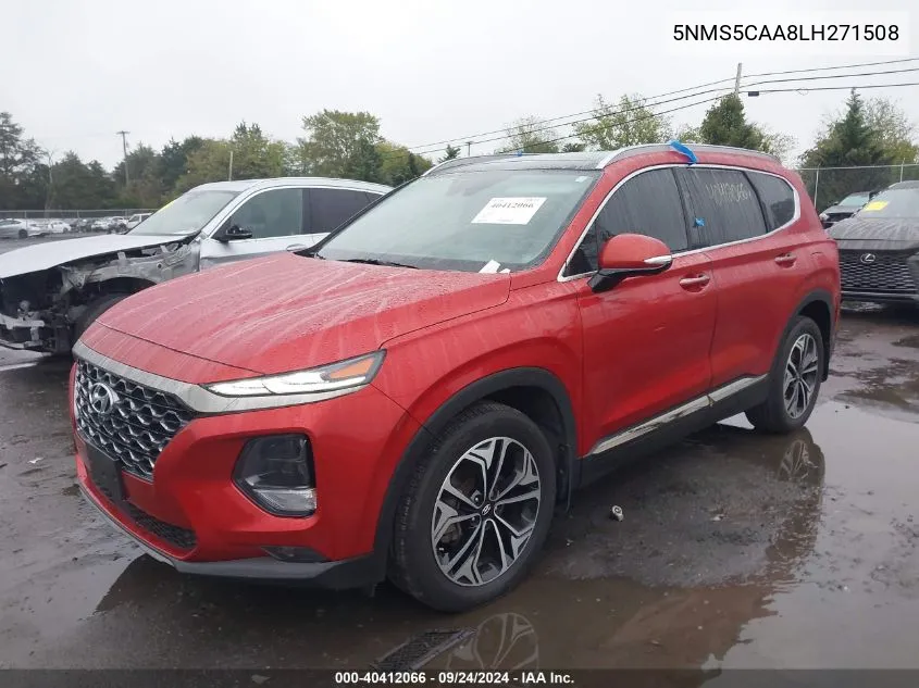 2020 Hyundai Santa Fe Limited/Ultimate VIN: 5NMS5CAA8LH271508 Lot: 40412066