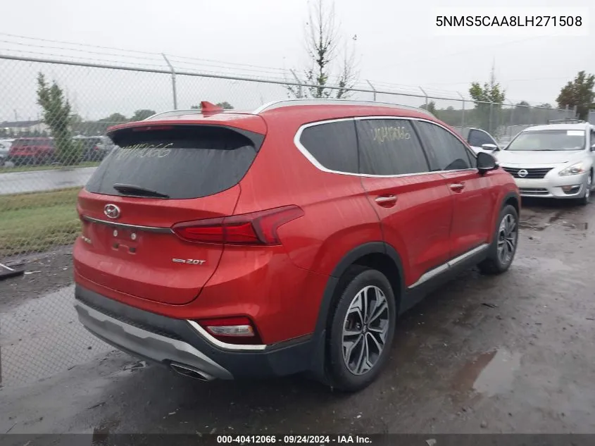 2020 Hyundai Santa Fe Limited/Ultimate VIN: 5NMS5CAA8LH271508 Lot: 40412066