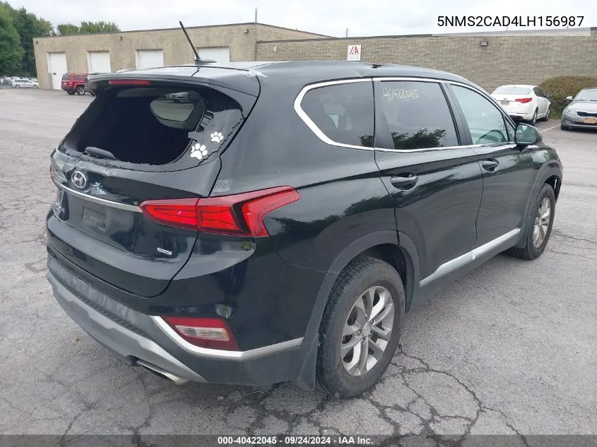 2020 Hyundai Santa Fe Se VIN: 5NMS2CAD4LH156987 Lot: 40422045