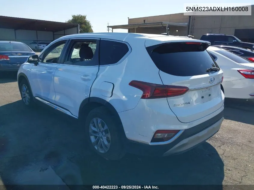 5NMS23ADXLH160008 2020 Hyundai Santa Fe Se