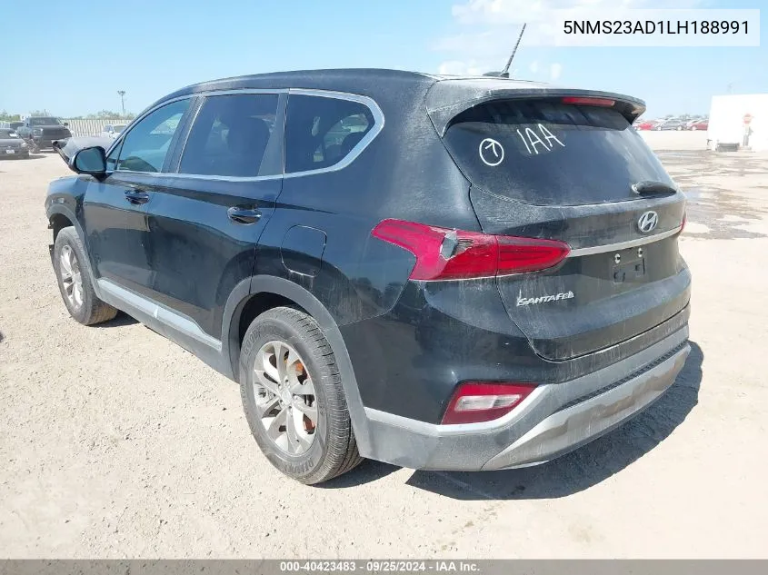 2020 Hyundai Santa Fe Se VIN: 5NMS23AD1LH188991 Lot: 40423483