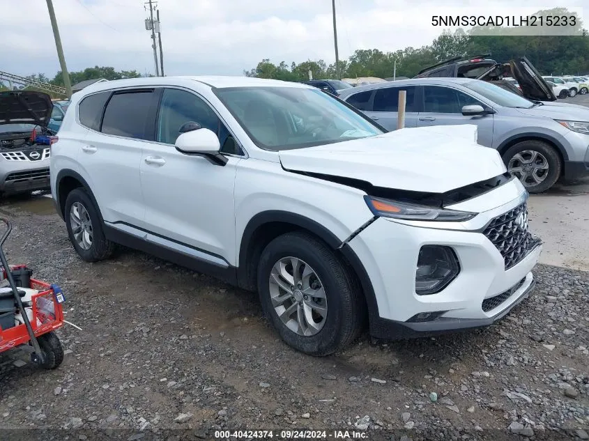 2020 Hyundai Santa Fe Sel/Sel Plus VIN: 5NMS3CAD1LH215233 Lot: 40424374