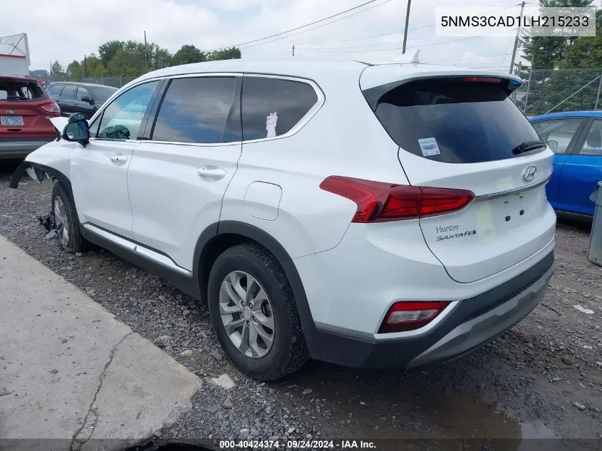 5NMS3CAD1LH215233 2020 Hyundai Santa Fe Sel/Sel Plus