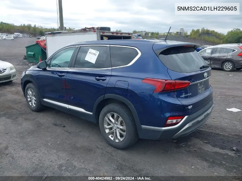 2020 Hyundai Santa Fe Se VIN: 5NMS2CAD1LH229605 Lot: 40424982