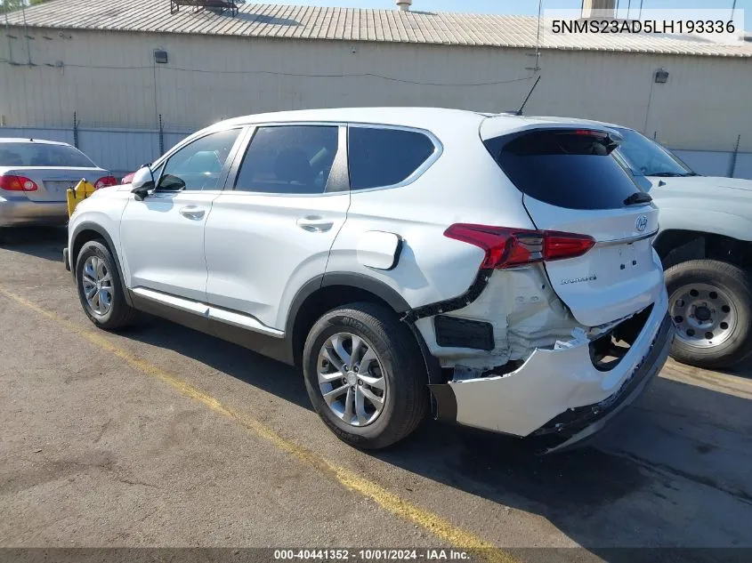 5NMS23AD5LH193336 2020 Hyundai Santa Fe Se