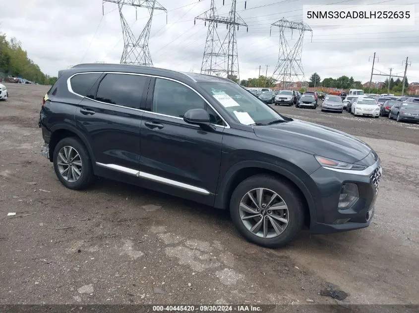 2020 Hyundai Santa Fe Sel/Sel Plus VIN: 5NMS3CAD8LH252635 Lot: 40445420