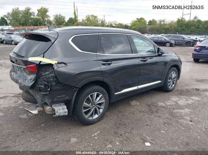 2020 Hyundai Santa Fe Sel/Sel Plus VIN: 5NMS3CAD8LH252635 Lot: 40445420