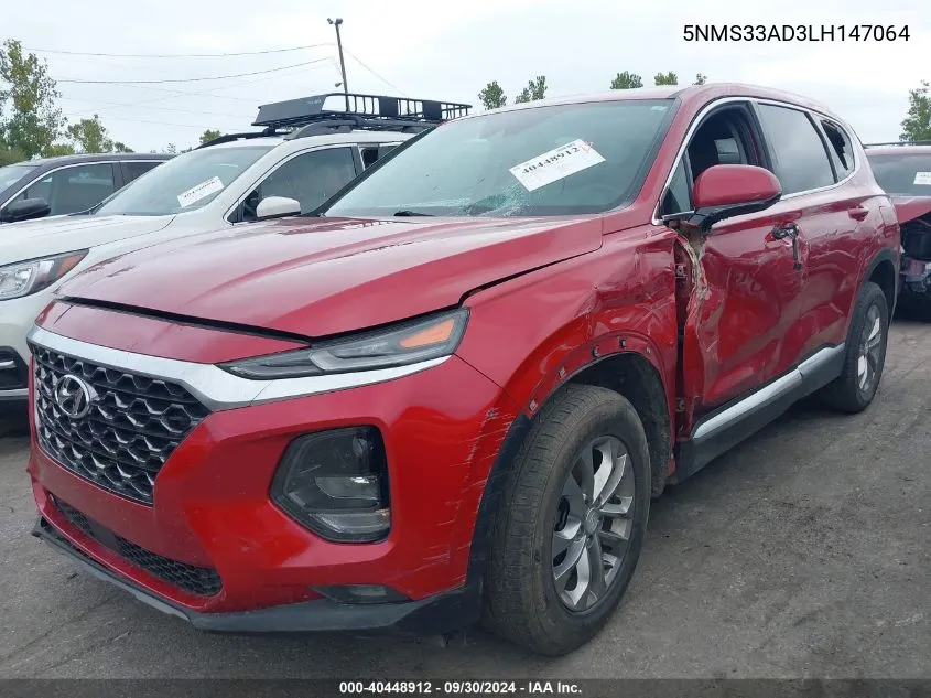 2020 Hyundai Santa Fe Sel VIN: 5NMS33AD3LH147064 Lot: 40448912