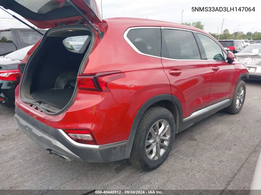 2020 Hyundai Santa Fe Sel VIN: 5NMS33AD3LH147064 Lot: 40448912