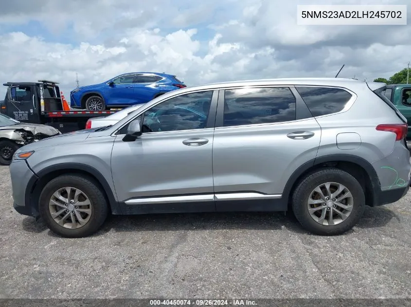 5NMS23AD2LH245702 2020 Hyundai Santa Fe Se