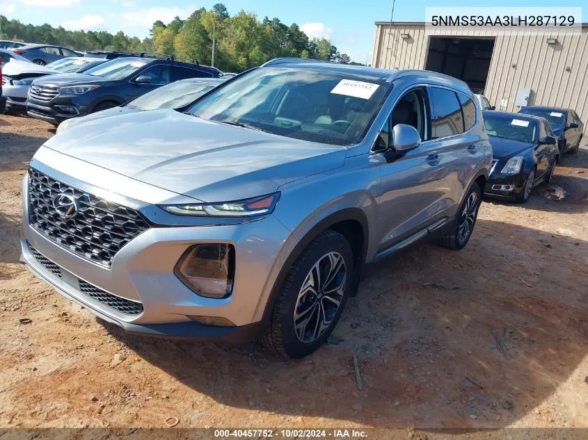 2020 Hyundai Santa Fe Limited 2.0T VIN: 5NMS53AA3LH287129 Lot: 40457752