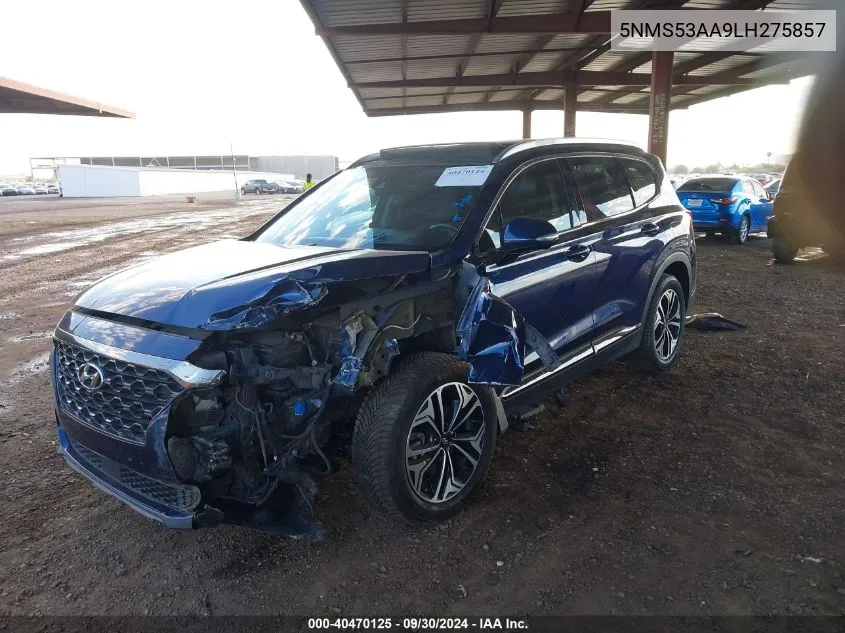 2020 Hyundai Santa Fe Limited/Ultimate VIN: 5NMS53AA9LH275857 Lot: 40470125