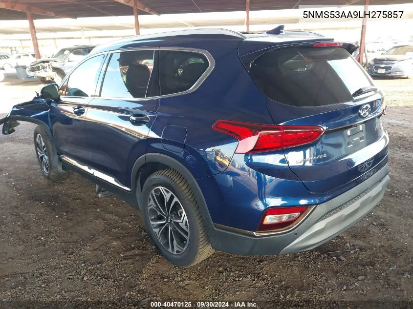 2020 Hyundai Santa Fe Limited/Ultimate VIN: 5NMS53AA9LH275857 Lot: 40470125