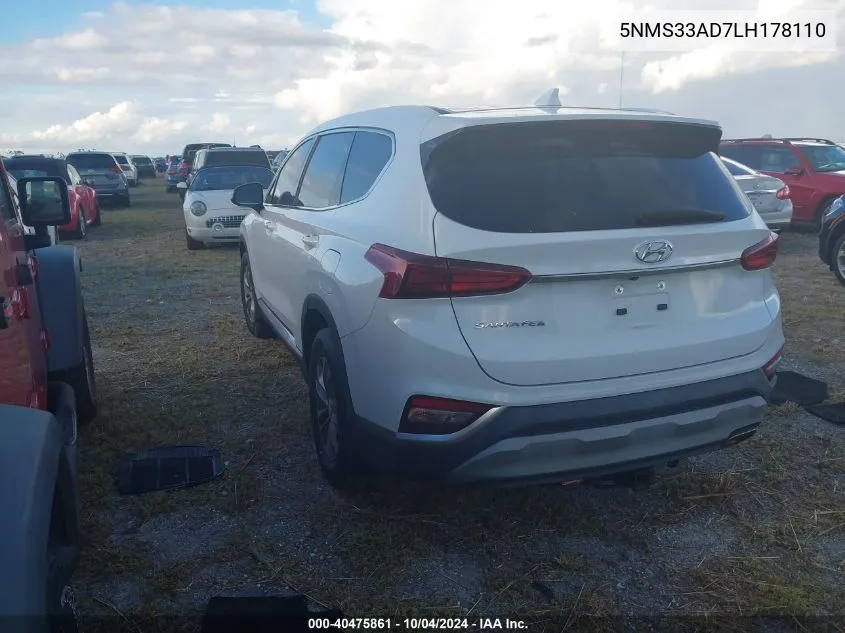 5NMS33AD7LH178110 2020 Hyundai Santa Fe Sel