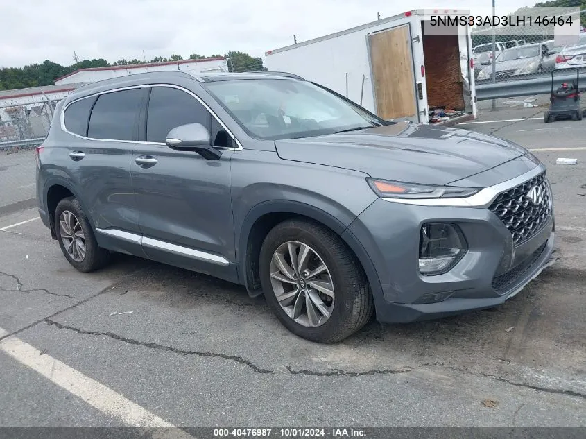 2020 Hyundai Santa Fe Sel VIN: 5NMS33AD3LH146464 Lot: 40476987