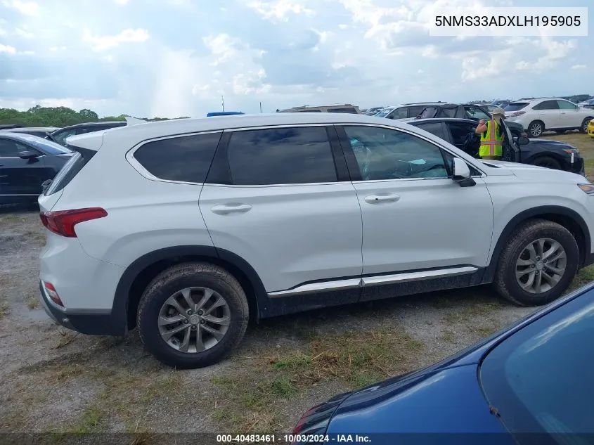 2020 Hyundai Santa Fe Sel VIN: 5NMS33ADXLH195905 Lot: 40483461