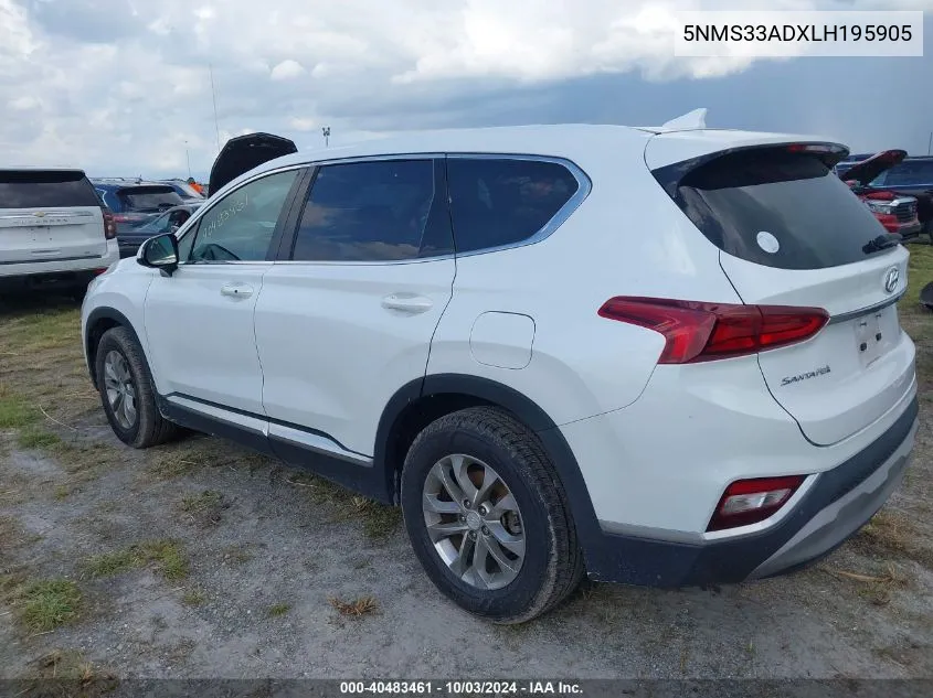 5NMS33ADXLH195905 2020 Hyundai Santa Fe Sel