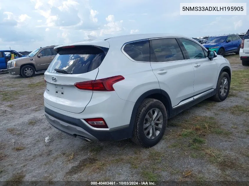 5NMS33ADXLH195905 2020 Hyundai Santa Fe Sel