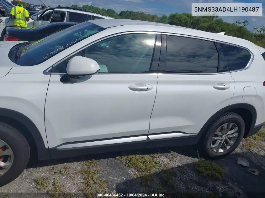 5NMS33AD4LH190487 2020 Hyundai Santa Fe Sel